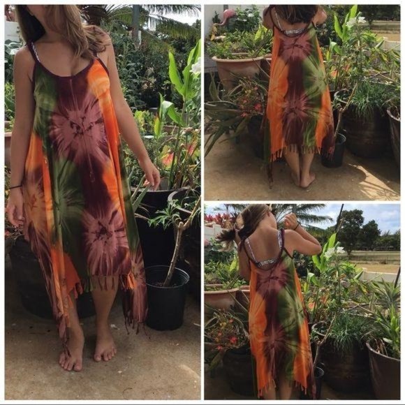 Swimsuit Coverup Handkerchief Dress Shoulder Tie - Picture 3 of 8